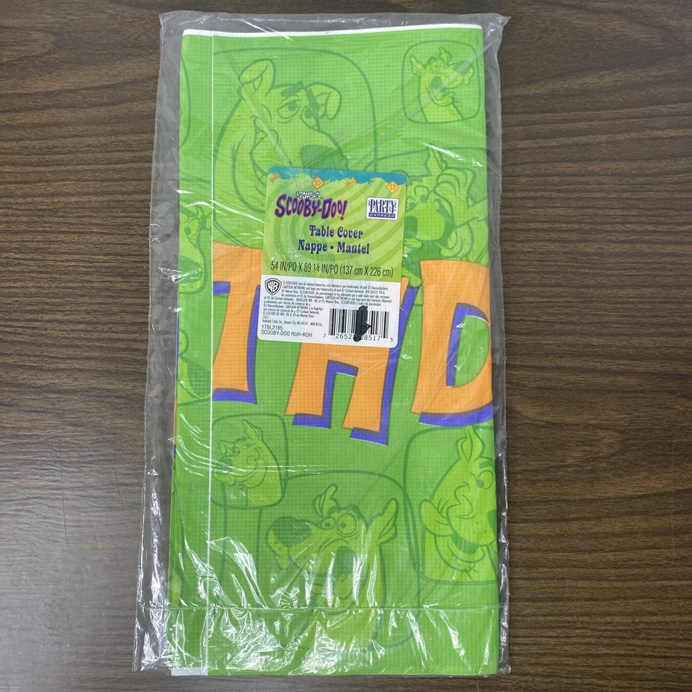VTG Scooby-Doo! Birthday Party Table Cover 54x89 Hallmark & Cartoon Network